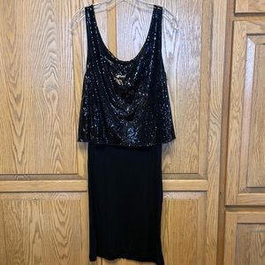 Chtistelle & Co. Black Sleeveless Dress with Sequins on Top